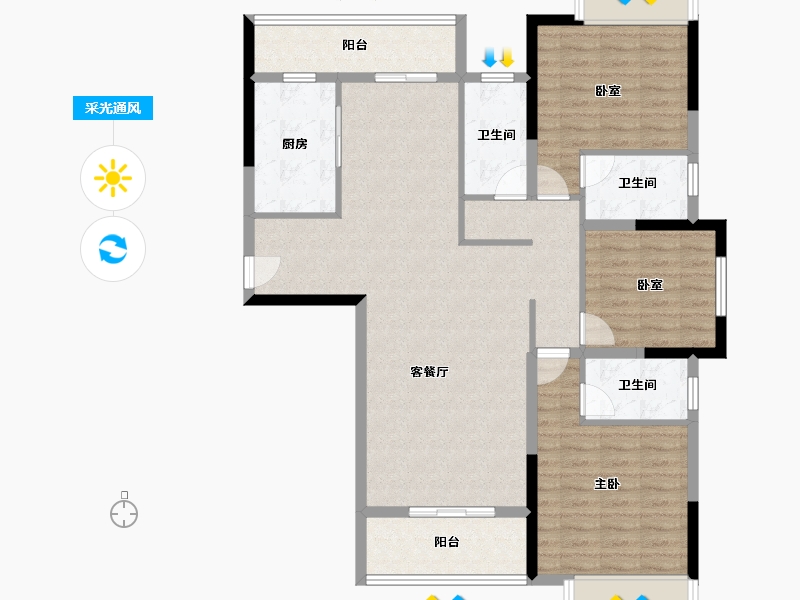 广西壮族自治区-南宁市-翡翠时光-114.78-户型库-采光通风