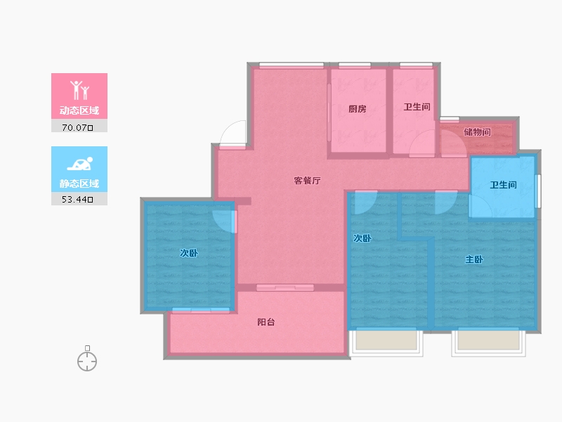 浙江省-杭州市-杭房悦东方-111.20-户型库-动静分区