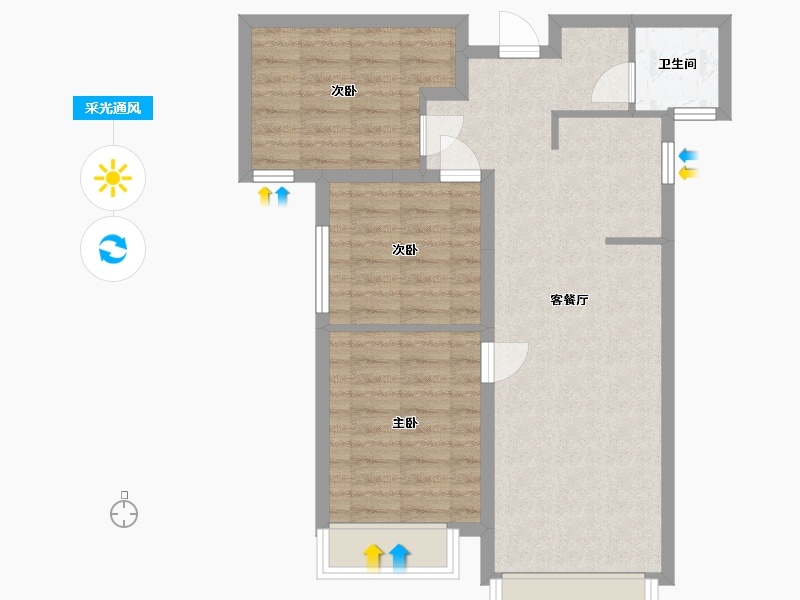 甘肃省-兰州市-兰州万科城-77.00-户型库-采光通风