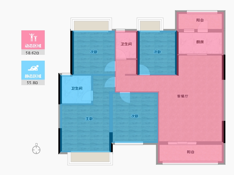 广西壮族自治区-南宁市-翡翠时光-102.54-户型库-动静分区