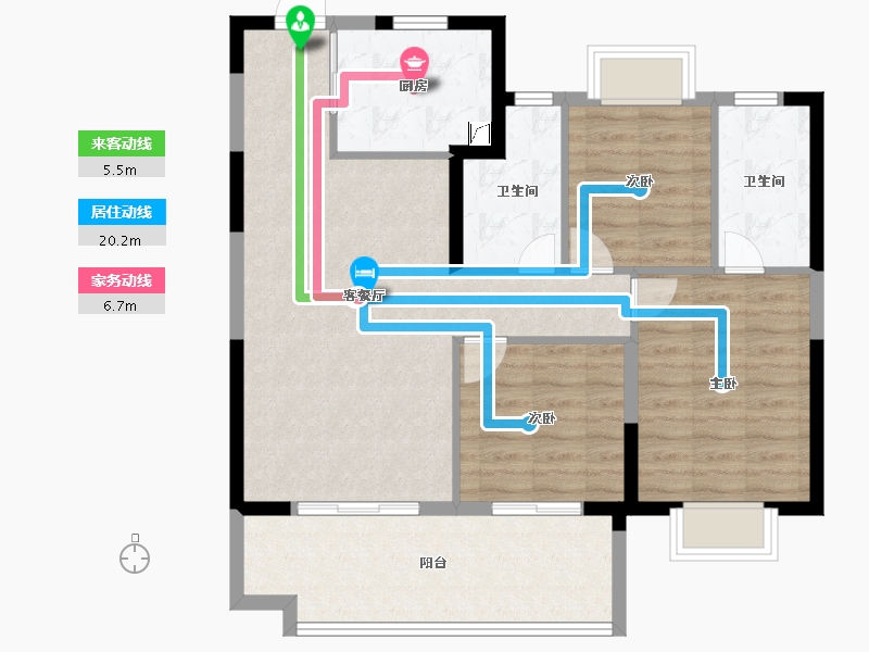 江西省-南昌市-红城投禧悦·雅云-89.60-户型库-动静线