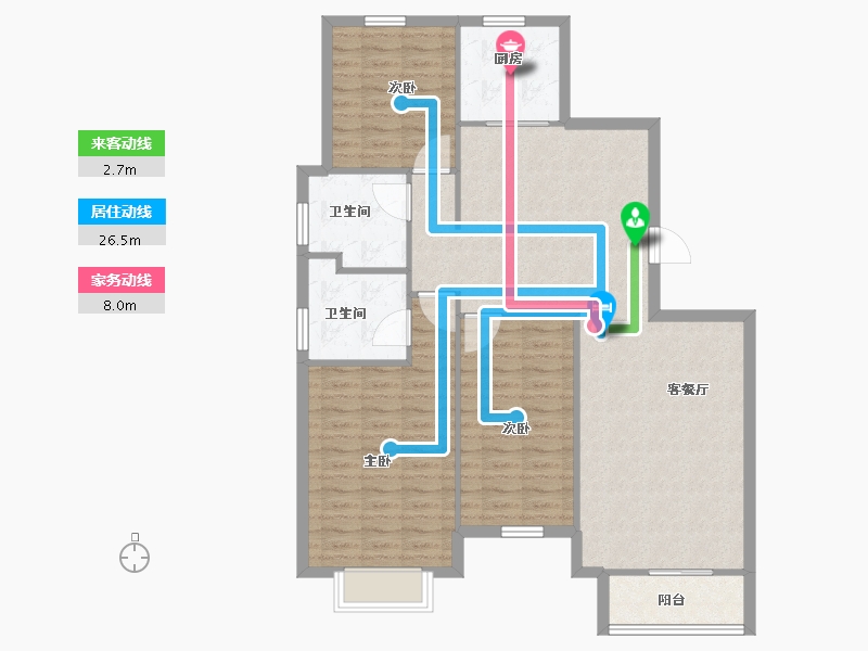 天津-天津市-招商果岭-108.86-户型库-动静线