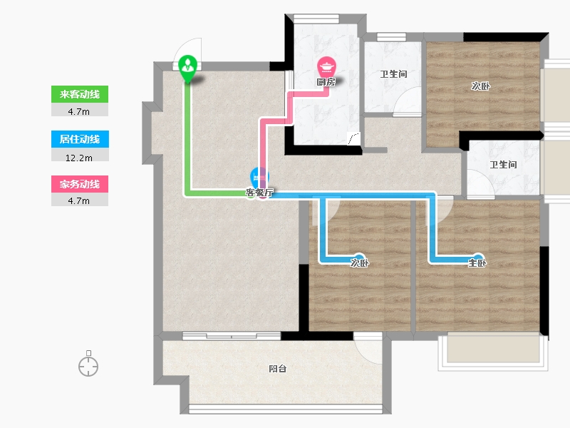 广西壮族自治区-南宁市-东方尊府-87.62-户型库-动静线