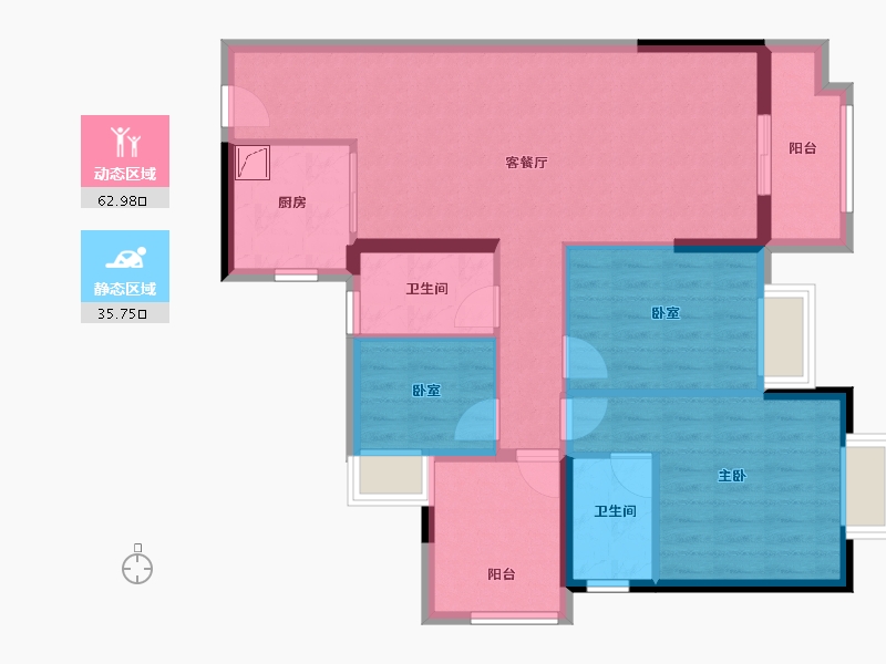 广东省-佛山市-海伦堡玖悦澜湾-88.00-户型库-动静分区