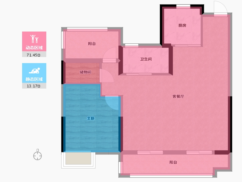 安徽省-合肥市-旭辉翡翠江来-76.00-户型库-动静分区