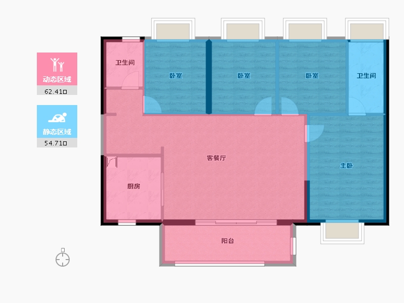 广东省-佛山市-保利时代天珀-106.50-户型库-动静分区