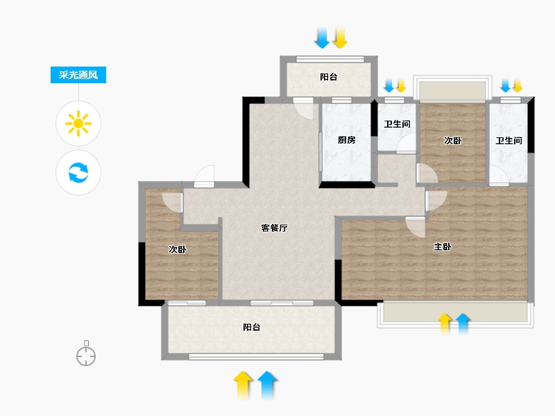 广西壮族自治区-南宁市-美的悦江府-114.13-户型库-采光通风