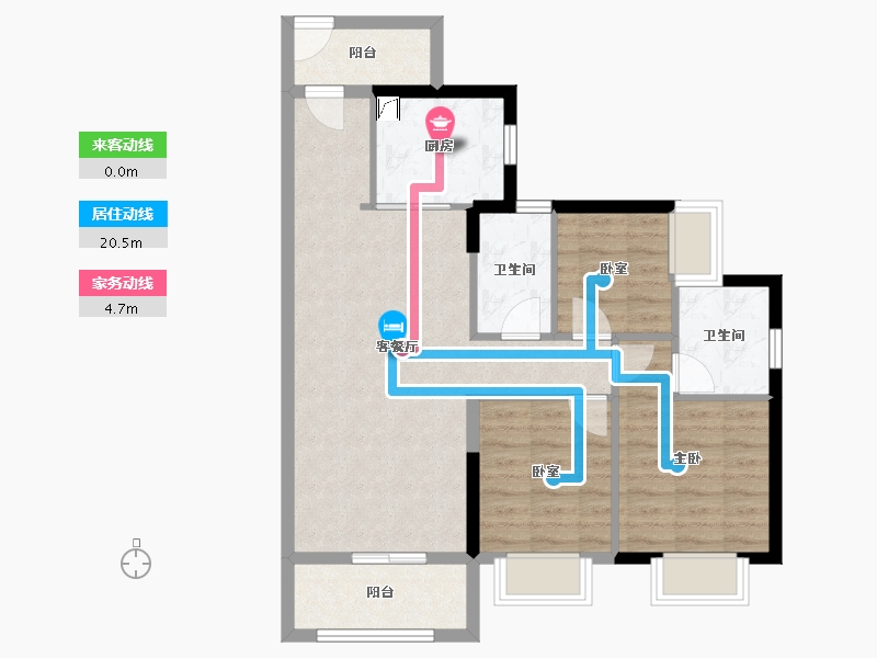 广东省-佛山市-保利时代天珀-77.16-户型库-动静线