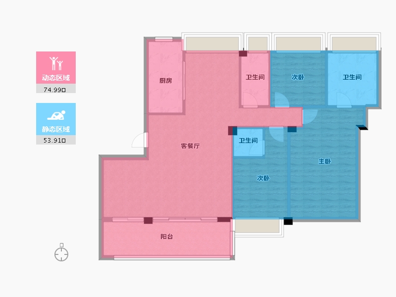 浙江省-杭州市-大华春山明月四区-118.41-户型库-动静分区