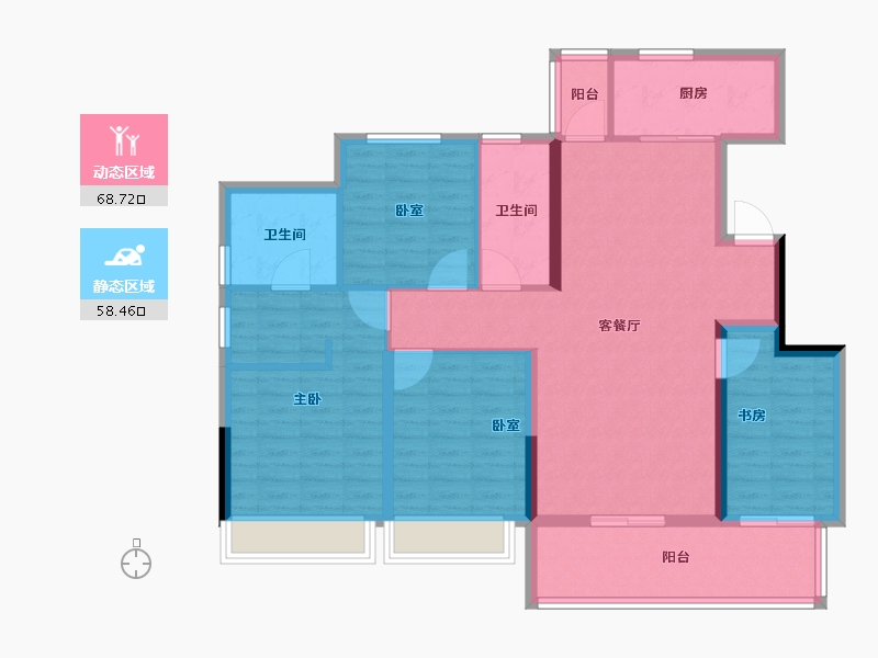 浙江省-杭州市-祥生云湖城-114.40-户型库-动静分区