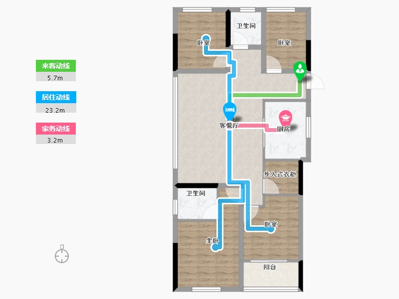 浙江省-杭州市-万达同心湾-94.60-户型库-动静线