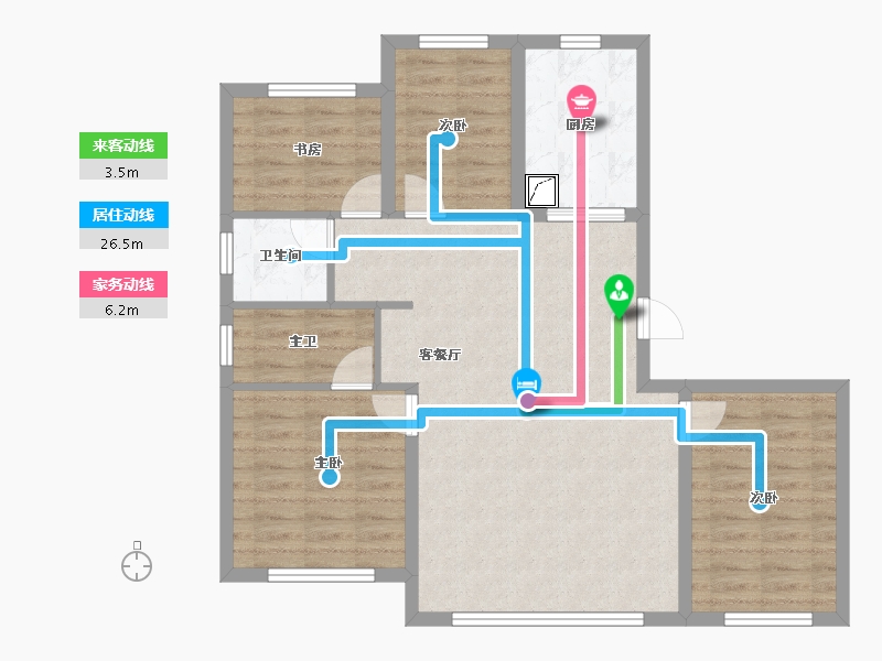 北京-北京市-长安悦玺-90.00-户型库-动静线