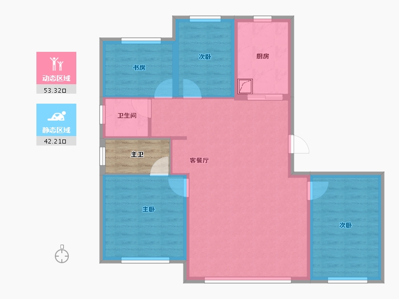 北京-北京市-长安悦玺-90.00-户型库-动静分区