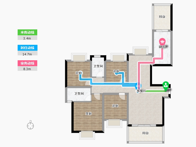 广东省-珠海市-京华假日湾C区-111.67-户型库-动静线