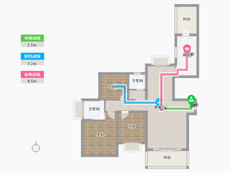 广东省-珠海市-京华假日湾C区-104.05-户型库-动静线