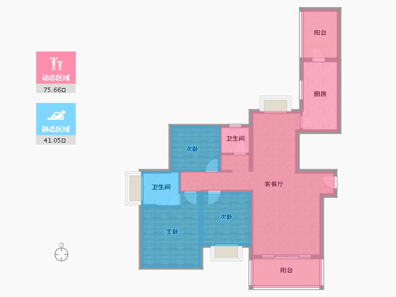 广东省-珠海市-京华假日湾C区-104.05-户型库-动静分区