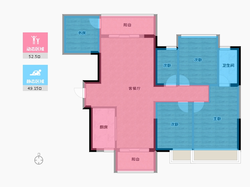 广西壮族自治区-南宁市-保利领秀前城-91.00-户型库-动静分区