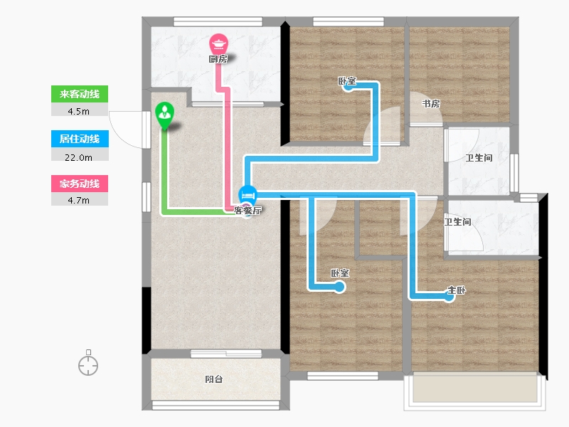 浙江省-杭州市-祥生云湖城-93.61-户型库-动静线