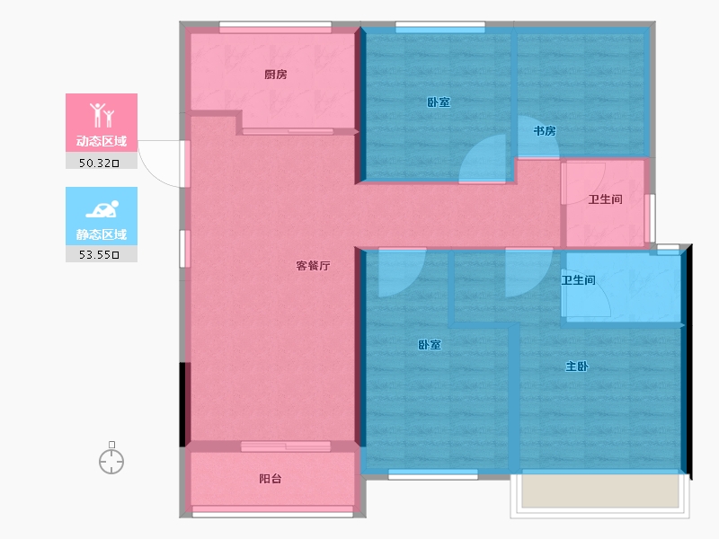 浙江省-杭州市-祥生云湖城-93.61-户型库-动静分区