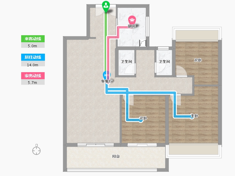 江苏省-常州市-美的云筑-100.00-户型库-动静线