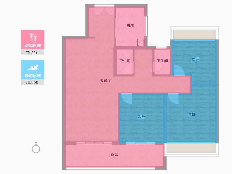 江苏省-常州市-美的云筑-100.00-户型库-动静分区