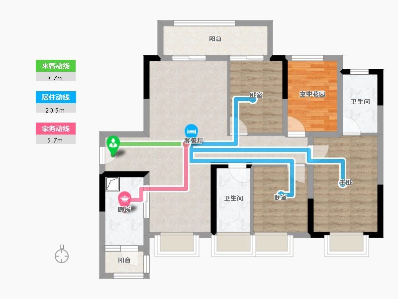 广东省-佛山市-中交白兰春晓-88.90-户型库-动静线