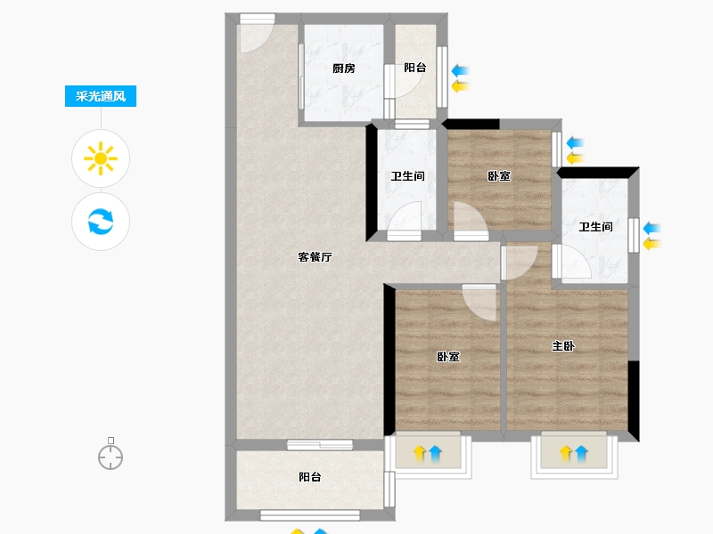 广东省-佛山市-东建世纪锦园-71.21-户型库-采光通风