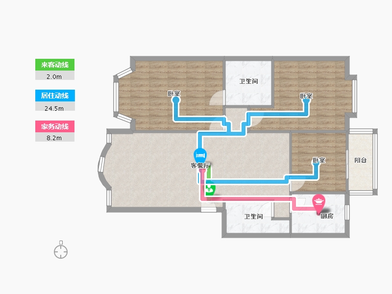 四川省-成都市-泰庄花园-104.85-户型库-动静线