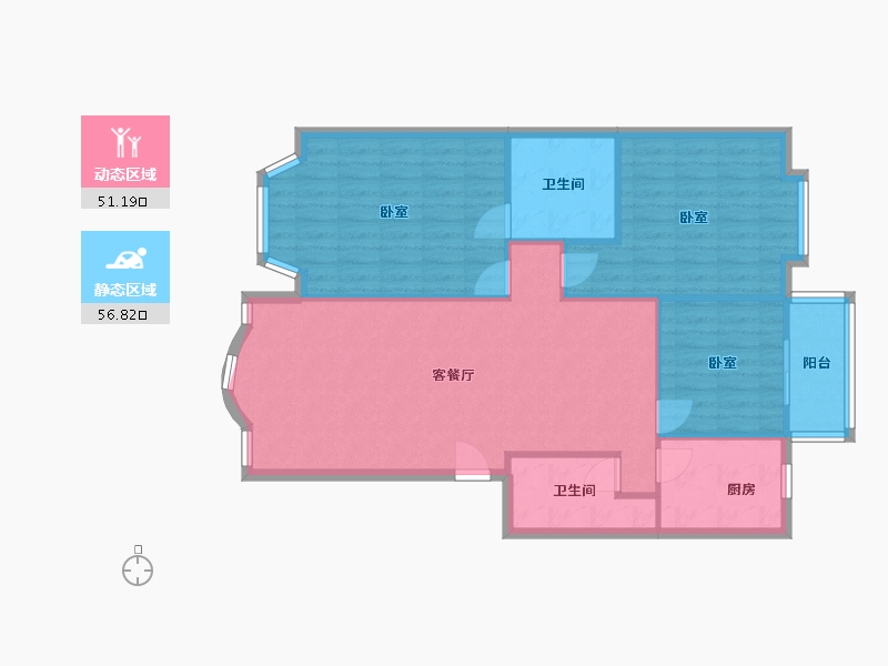 四川省-成都市-泰庄花园-104.85-户型库-动静分区