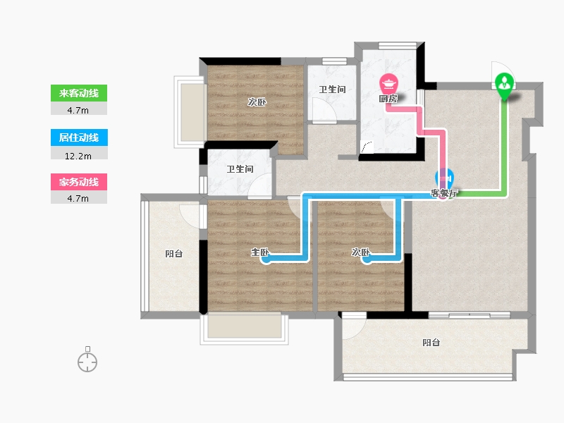 广西壮族自治区-南宁市-东方尊府-93.35-户型库-动静线