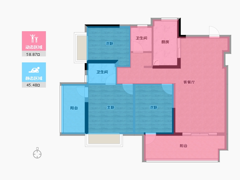 广西壮族自治区-南宁市-东方尊府-93.35-户型库-动静分区