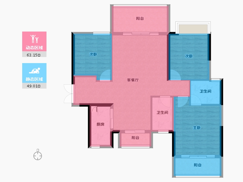 广西壮族自治区-南宁市-东方尊府-101.00-户型库-动静分区