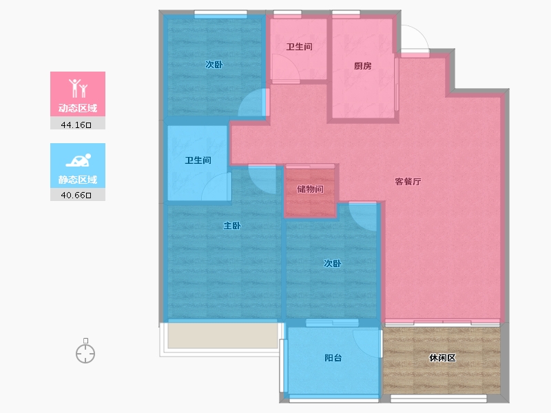 浙江省-杭州市-中庆润泽院-83.18-户型库-动静分区