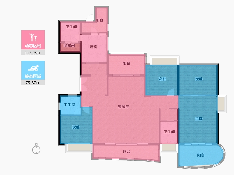 广东省-珠海市-华发绿洋湾-173.68-户型库-动静分区