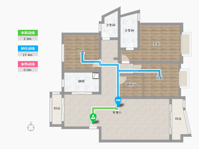 安徽省-合肥市-缤纷南国绮霞居-126.00-户型库-动静线