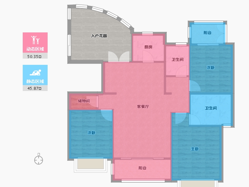 湖南省-长沙市-湘江世纪城-103.26-户型库-动静分区