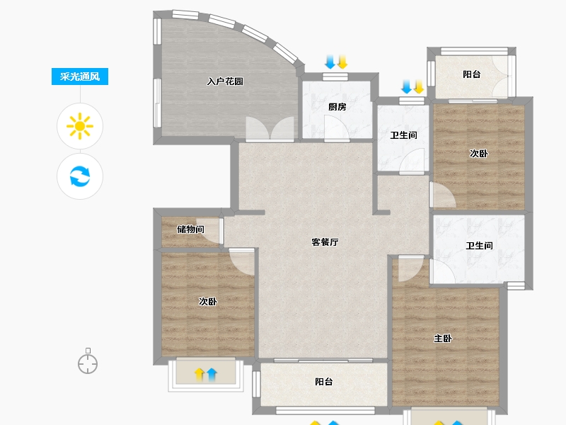 湖南省-长沙市-湘江世纪城-103.26-户型库-采光通风