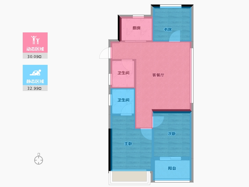 浙江省-杭州市-顺源府-56.30-户型库-动静分区