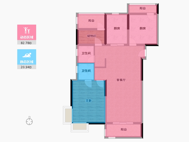 安徽省-宣城市-宣城云锦-97.52-户型库-动静分区