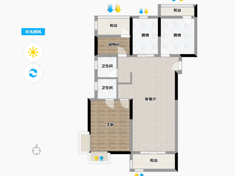 安徽省-宣城市-宣城云锦-97.52-户型库-采光通风