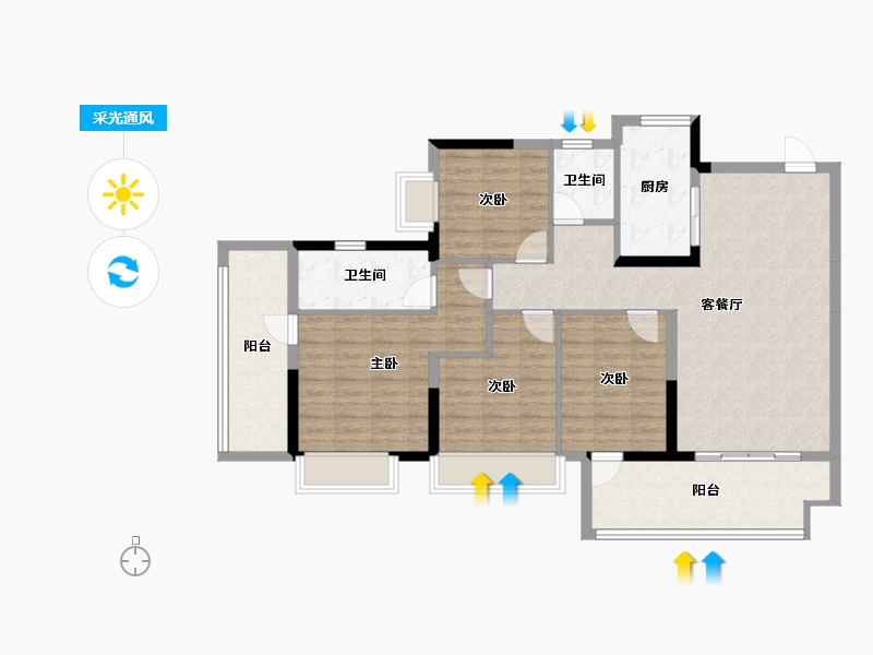 广西壮族自治区-南宁市-东方尊府-110.27-户型库-采光通风