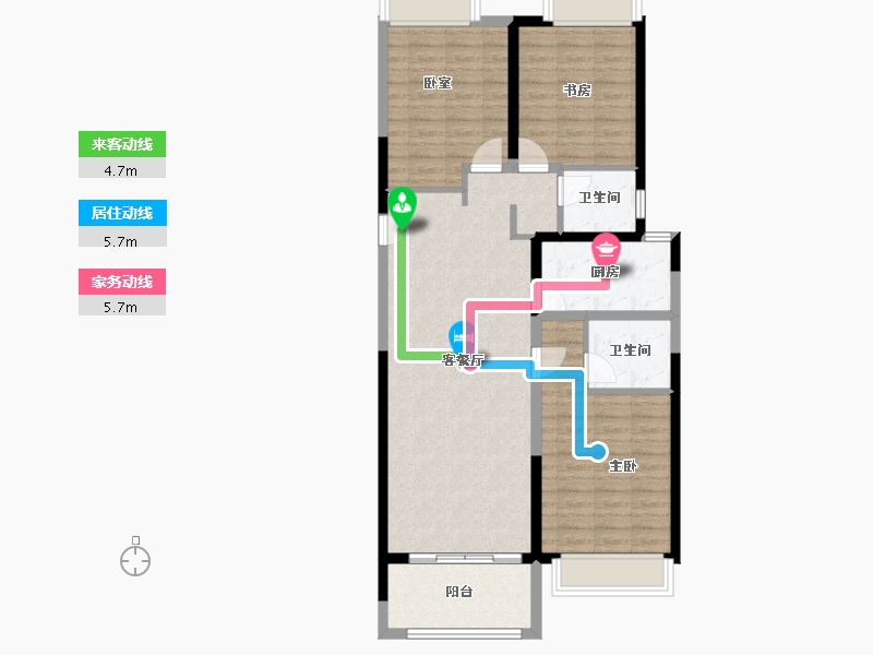 河南省-郑州市-朗悦公园府-96.35-户型库-动静线