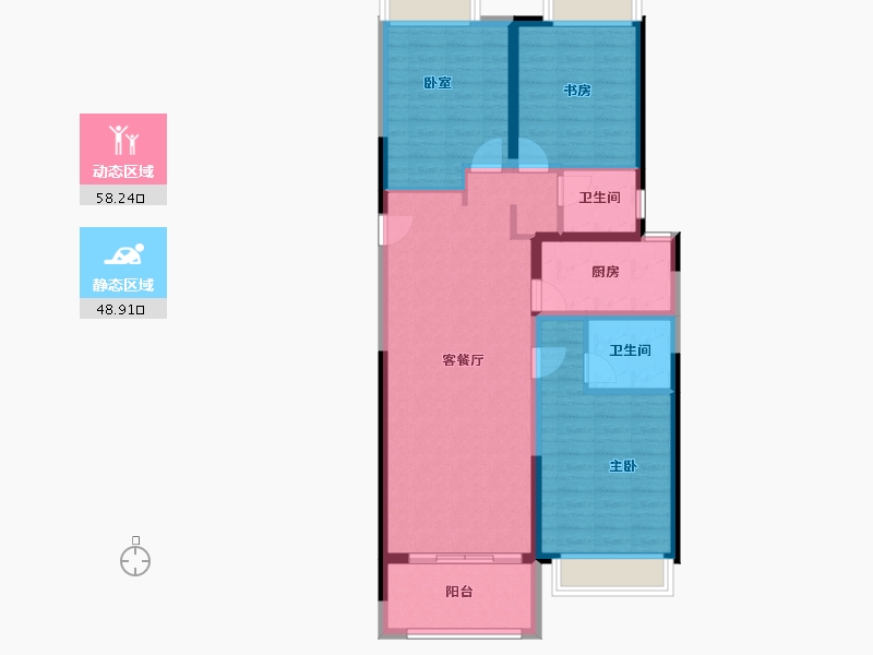 河南省-郑州市-朗悦公园府-96.35-户型库-动静分区