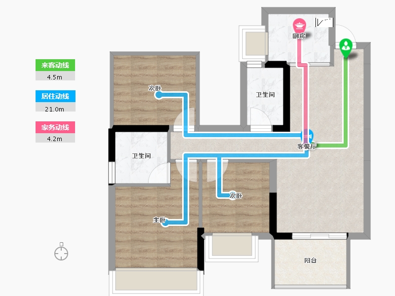 广西壮族自治区-南宁市-丰泽双湾紫云台-65.41-户型库-动静线