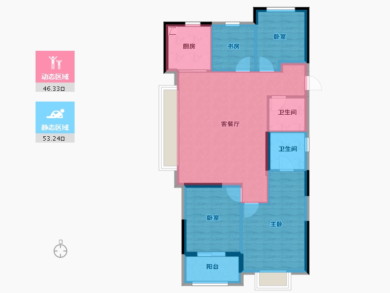 浙江省-杭州市-荣安春熙上和湾-89.73-户型库-动静分区