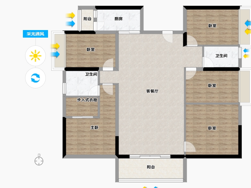 广西壮族自治区-南宁市-翡翠时光-132.30-户型库-采光通风