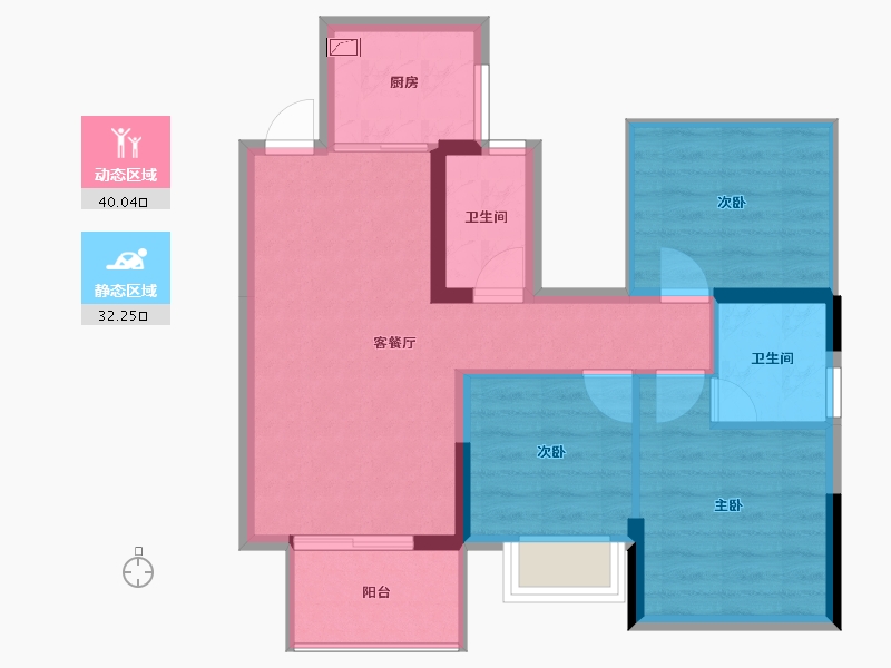 广西壮族自治区-南宁市-丰泽双湾紫云台-64.36-户型库-动静分区