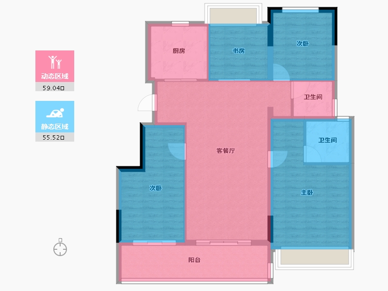 浙江省-杭州市-新希望华发锦粼云荟-103.75-户型库-动静分区