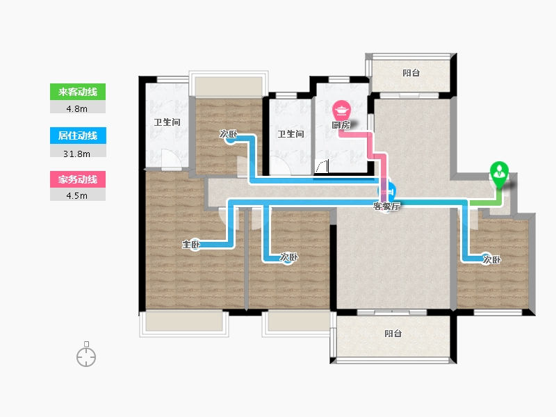 广东省-江门市-台山保利中央公馆-110.00-户型库-动静线