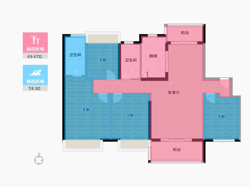 广东省-江门市-台山保利中央公馆-110.00-户型库-动静分区